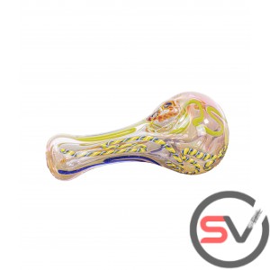 PINK CORAL GLASS HAND PIPE 5inch 1CT